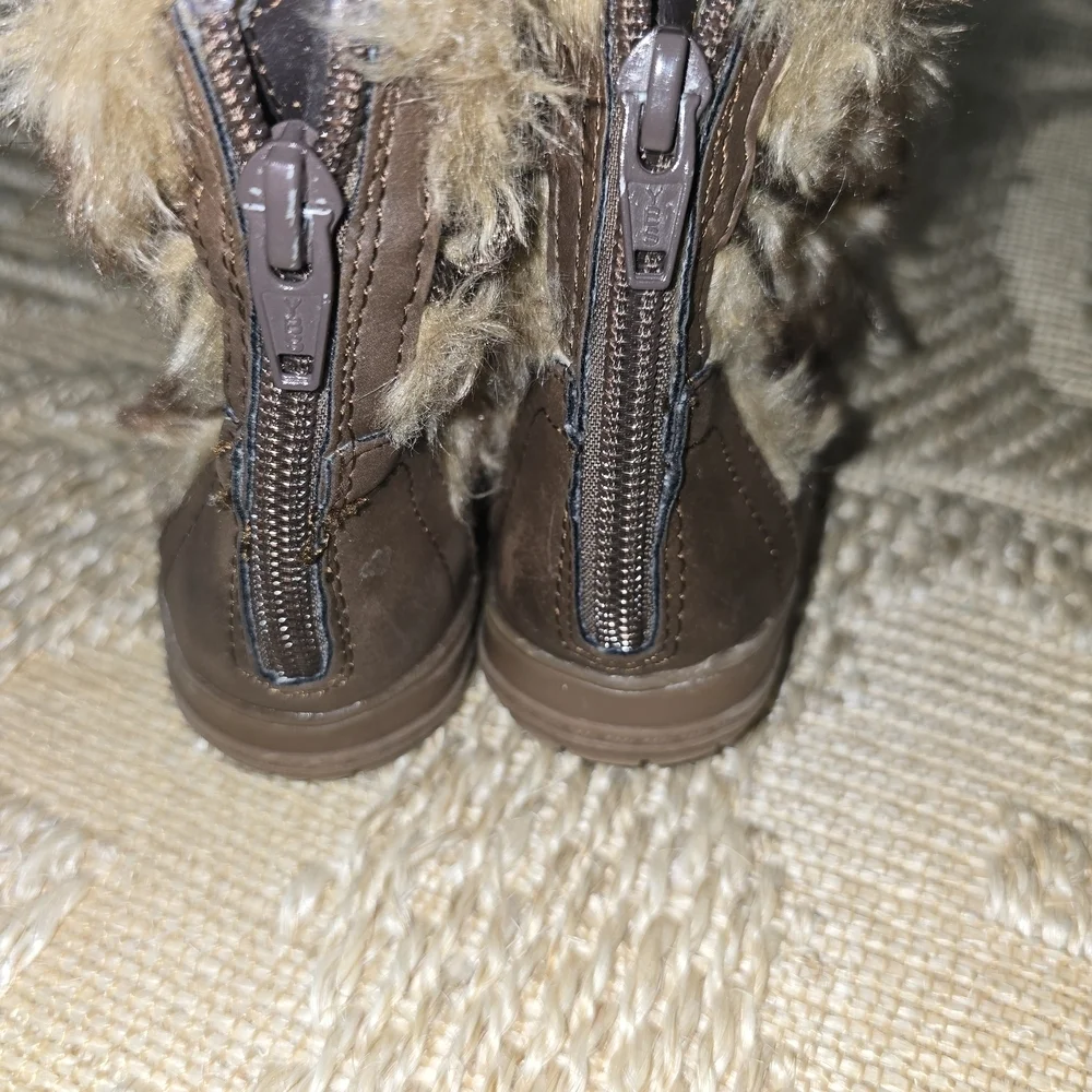 Cozy Brown Fur-Lined Kids Boots